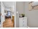 Hallway featuring a cabinet and view into the bedroom at 483 Glen Terrace Rd, Auburn, GA 30011