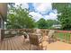 Outdoor deck featuring comfortable seating and a view of mature trees and green space at 1972 Wingate Rd, Chamblee, GA 30341