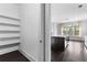 Walk-in pantry with lots of shelves located just off the kitchen at 2222 Haventree Ct, Lawrenceville, GA 30043