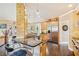 Spacious kitchen featuring a large island, breakfast bar, stainless steel appliances, and wooden cabinetry at 3364 Kylee Dawn Cir, Lawrenceville, GA 30045