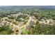 This aerial shot captures a neighborhood amidst mature trees, revealing a serene living environment at 3364 Kylee Dawn Cir, Lawrenceville, GA 30045