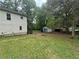 Back yard showing a detached garage at 1889 Browns Mill Se Rd, Atlanta, GA 30315