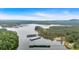 Gorgeous aerial view of a lake with several boat docks, perfect for boating enthusiasts at 5400 Kings Camp Rd Se #C1 Se Rd, Acworth, GA 30102