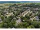 Aerial view of a neighborhood, showcasing lush landscaping at 5705 Cannonero Dr, Alpharetta, GA 30005