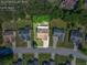 Aerial shot showing the property's boundaries and its location within a quiet neighborhood at 2620 Matlin Way, Buford, GA 30519