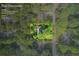 Aerial view of a home highlighting the approximate lot lines at 4331 E Kings Point Circle, Dunwoody, GA 30338