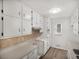 Clean kitchen featuring white cabinets, light countertops, and wood-look flooring at 117 Spring St, Stockbridge, GA 30281