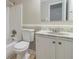 Clean bathroom features vanity and tub and shower combo at 3436 Lake Monroe Rd, Douglasville, GA 30135