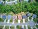 Aerial view of a neighborhood, showcasing the well-maintained lawns and tree-lined streets at 233 Yorkshire Ln, Villa Rica, GA 30180