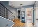 Convenient laundry room with washer/dryer, adjacent to staircase, and natural light at 322 Peters Sw St # 6, Atlanta, GA 30313