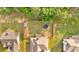 Aerial view of the backyard with a trampoline at 4575 Birch Way, Loganville, GA 30052