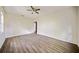 Spacious living room features new hardwood floors and a ceiling fan at 957 Harwell Nw St, Atlanta, GA 30314