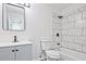Updated bathroom with stylish vanity, modern fixtures, and marble-tiled shower at 4701 Flat Shoals Rd # 35E, Union City, GA 30291