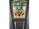 Entryway with high ceilings, chandelier, and large arched window providing natural light at 500 Kings Pl, Riverdale, GA 30296