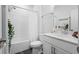 Bright bathroom with a shower-tub combination, a modern vanity, and neutral decor for a clean, fresh feel at 1098 Caruso Dr, Buford, GA 30518