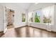 Light filled bedroom with hardwood floors, access to an outdoor deck at 1112 Cordia Nw Ave, Atlanta, GA 30318