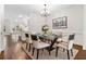 Elegant dining room featuring modern chandelier, wainscoting, and seating for six, perfect for entertaining at 1112 Cordia Nw Ave, Atlanta, GA 30318