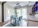 Cozy dining space with glass table, stylish blue chairs, and a modern light fixture at 240 Patterson Se Ave, Atlanta, GA 30316