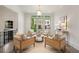 Cozy sitting area with four chairs, hardwood floors, and large windows with neighborhood views at 210 Marjean Way, Alpharetta, GA 30009