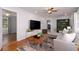 Bright living room with neutral colors and hardwood floors, featuring a ceiling fan at 2785 Toney Dr, Decatur, GA 30032