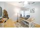 This bright home office features hardwood floors and a bay window at 503 Hearthstone Rdg, Woodstock, GA 30189