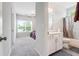 Bright bathroom featuring a white vanity with storage, a toilet, and a shower with curtain at 2646 Neighborhood S Walk, Villa Rica, GA 30180