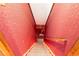Red stairway with decorative wallpaper and carpeting at 3330 Arborwoods Dr, Alpharetta, GA 30022