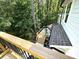 A wooden deck with chairs and tables overlooking the forest at 3820 Fox Creek Ct, Marietta, GA 30062
