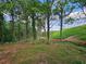 Picturesque backyard with mature trees, landscaping and a tranquil, natural setting at 4682 Stonewall Tell Rd, College Park, GA 30349