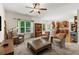 Open living room with plush seating, natural light and easy access to the kitchen at 5655 Hedge Brook Dr, Cumming, GA 30028