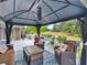 Relaxing covered patio featuring comfortable seating, view of the pool, and outdoor ambiance at 8117 Spivey Rd, Jonesboro, GA 30236