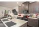 Modern kitchen features stainless steel appliances, white countertops, and stylish gray cabinetry at 1296 Taylor Way, Stone Mountain, GA 30083