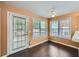 Bright breakfast nook with outdoor access, big windows offering backyard views at 91 Davis Mill Ct, Lawrenceville, GA 30044