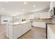 Bright kitchen with white cabinets, granite counters, stainless appliances, and a large center island at 5599 Rosehall Pl, Atlanta, GA 30349
