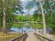 Picturesque view of the pond from the top of the stairs at 120 Park Bridge Ln, Roswell, GA 30075