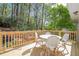 Wooden deck area with wooden railing and outdoor table and chairs at 2729 Ridge Valley Nw Rd, Atlanta, GA 30327