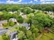 Beautiful aerial view of a quiet neighborhood with mature trees and well-maintained homes at 6790 Wolford Ct, Johns Creek, GA 30097