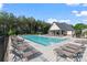 Community pool with ample seating, surrounded by lush greenery and well-maintained amenities at 221 Begonia Way, Mcdonough, GA 30253