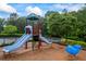 Community playground with slides and ride for children at 4769 Moon Hollow Ct, Buford, GA 30519