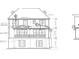 Detailed back elevation blueprint showing the facade of the house at 70 Somerset Hls, Fairburn, GA 30213