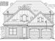 Detailed front elevation blueprint showing the facade of the house at 70 Somerset Hls, Fairburn, GA 30213