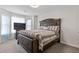 Comfortable main bedroom featuring a luxurious bed, neutral tones, and soft natural lighting at 6637 Chason Woods Ct, Jonesboro, GA 30238