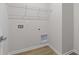 A bright laundry room with luxury vinyl plank floors and washer-dryer hookups ready for appliances at 1682 Juniper Berry Way, Loganville, GA 30052