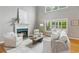 Bright living room featuring fireplace, large windows, and comfortable seating at 11040 Regal Forest Dr, Johns Creek, GA 30024