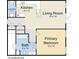 Floor plan showcasing layout of kitchen, living room, bedroom, and bath at 870 Inman Village Ne Pkwy # 229, Atlanta, GA 30307