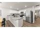Modern kitchen with white cabinets, granite countertops, stainless steel appliances, and an island at 99 Oxford Ln, Kingston, GA 30145