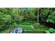 Secluded backyard featuring a fire pit, ample seating, and lush greenery, perfect for relaxing at 2804 Dunnington Cir, Chamblee, GA 30341