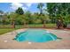 Backyard pool and spa are surrounded by lush landscaping, perfect for relaxation and outdoor enjoyment at 3030 Berry Rd, Loganville, GA 30052