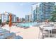 Resort style pool with lounge chairs and city views at 1080 Ne Peachtree Ne St # 2802, Atlanta, GA 30309