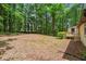 A home's expansive backyard, perfect for outdoor activities and relaxation with wooded backdrop for extra privacy at 641 Charing Cross Dr, Marietta, GA 30066